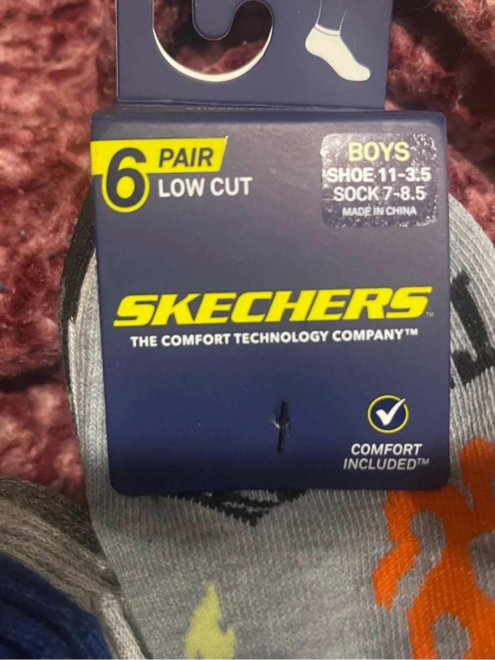 Skechers Boys Low-Cut Athletic Socks — Navy, Gray & Royal Blue Assortment 6-pack